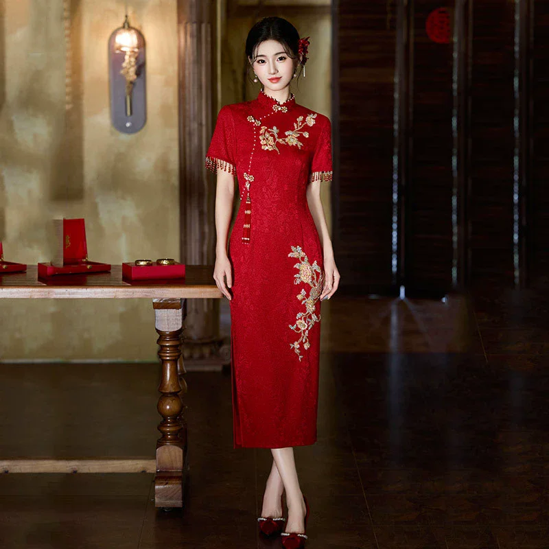 

Red Cheongsam Women's High-end New Chinese Style Toast Bride 2025 New Engagement Wedding Banquet Qipao Dress