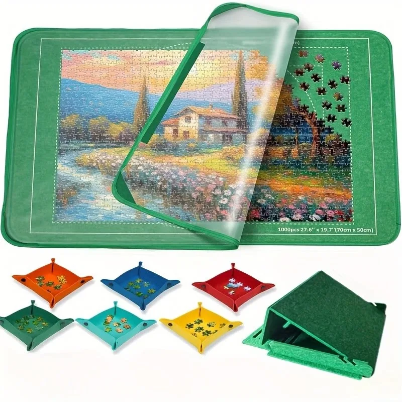 For 1000-Piece Foldable Thickened Puzzle Felt Board Dedicated Puzzle Mat Adult