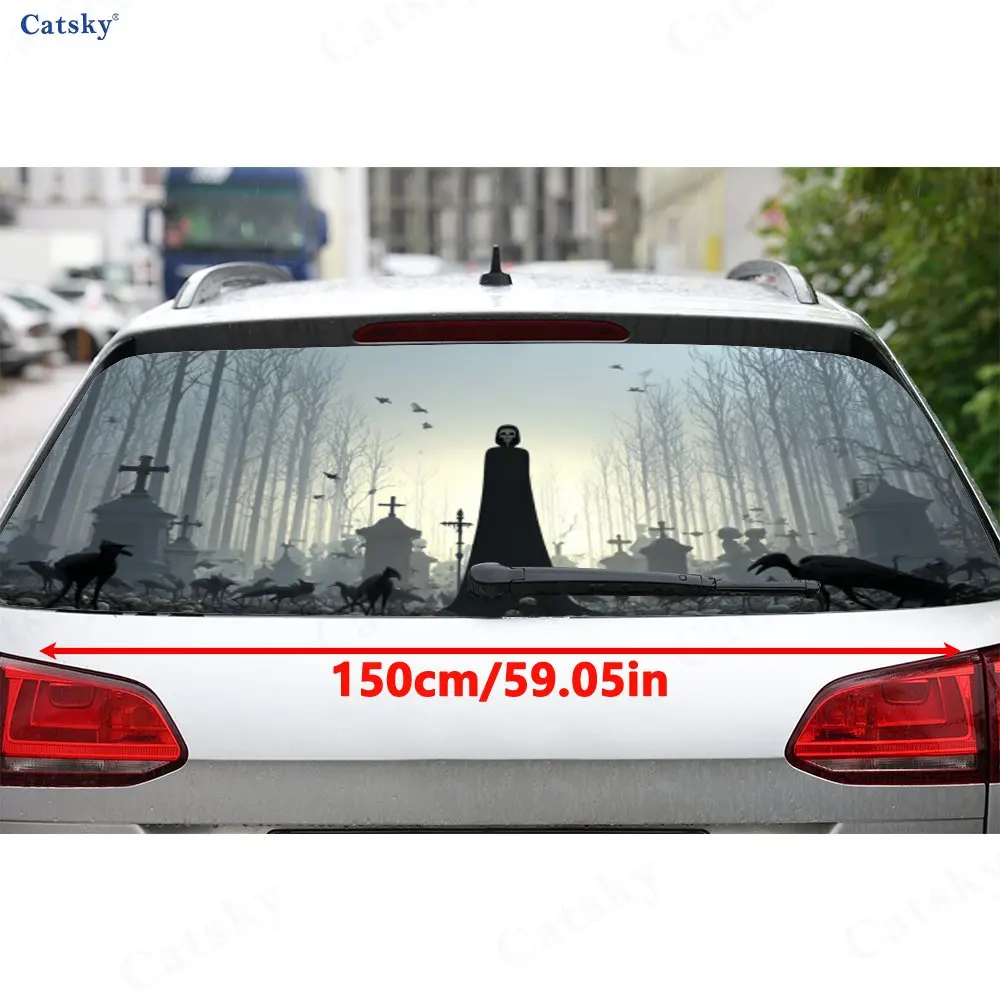ظلال هيكل القبرة مادة PVC ملصق نافذة السيارة الخلفي المقاوم للماء ذاتي اللصق، سهل اللصق دون السقوط، وات #2