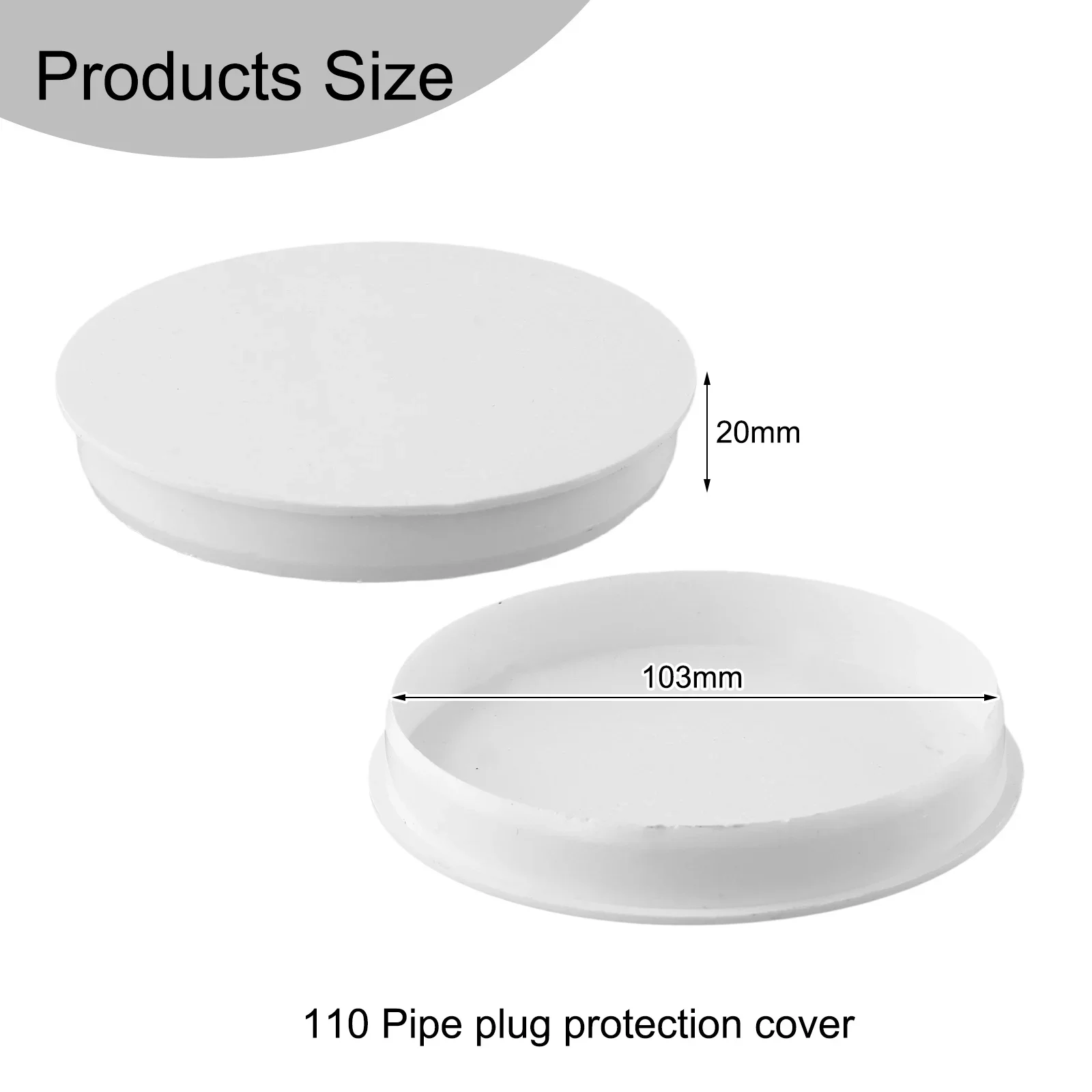 1pcs PVC Pipe Cap Decor Cover Thickened Blocking Cap Sewer Pipe Insect Proof Pipe Cap Protective Cap 50/75/110/160mm ﻿