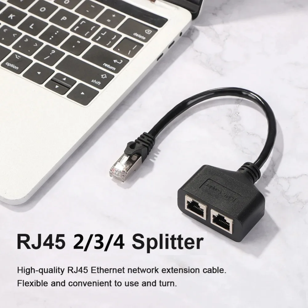 RJ45 1to2 Splitter Network Cable Splitter Extension Cable Ethernet Adapter