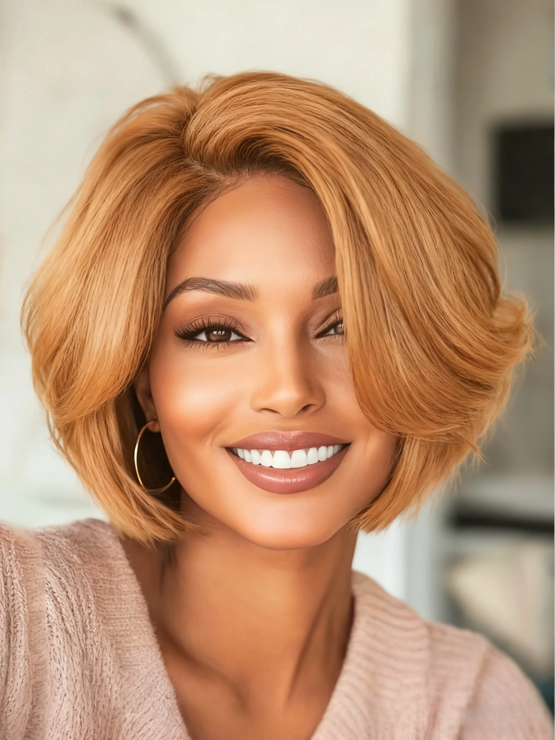 Brazilian Human Hair Wig 13x4 Lace Front Pixie Cut 180% Density Short Straight Bob Wig, Pre-Plucked Natural Look
