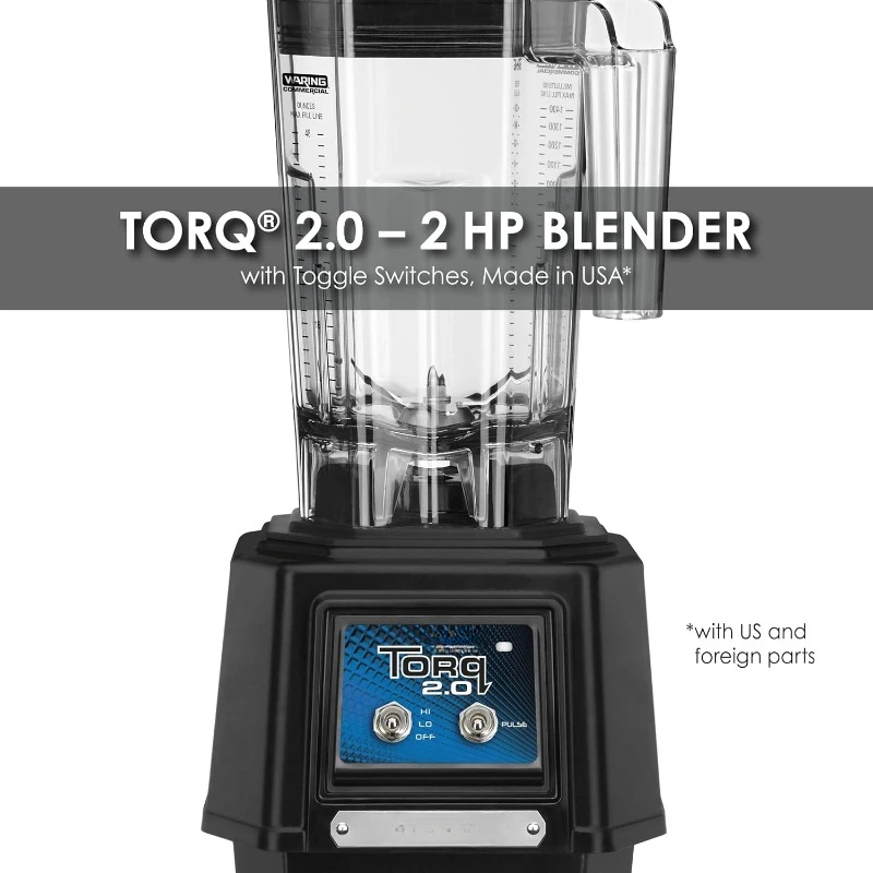 Commercial Horsepower Blender, 2 Speed Toggle Switch Controls, with 48 Oz. BPA Free Container, 120V, 5-15 Phase Plug,