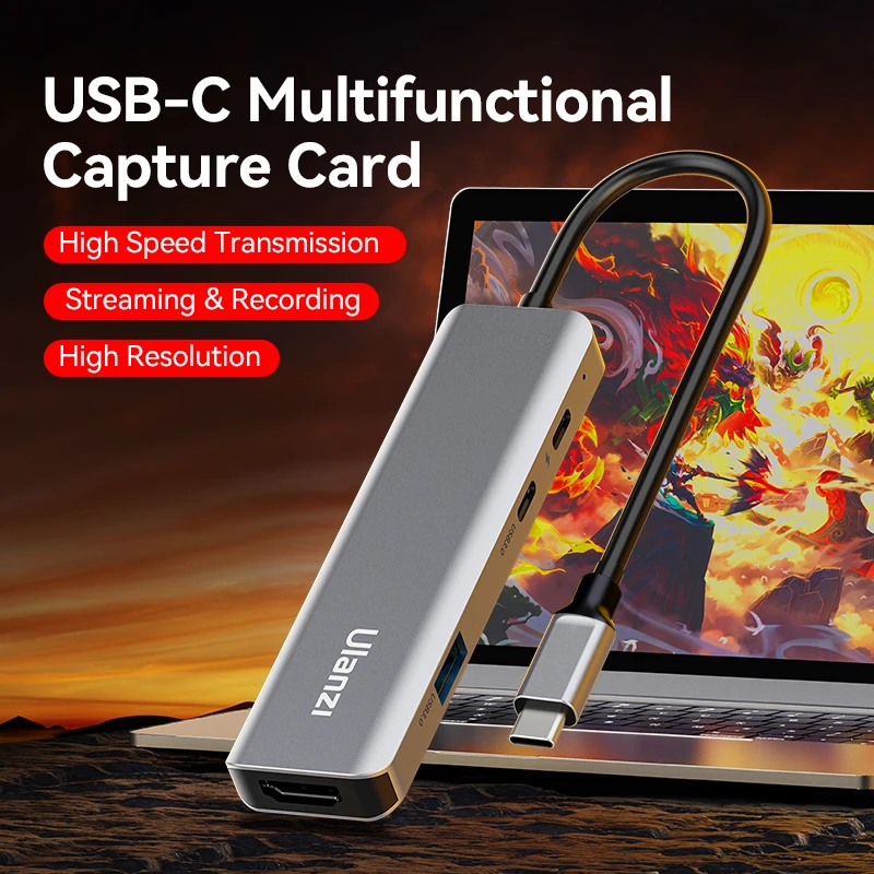 Ulanzi C060 USB-C Multifunctional Capture Card for Smooth gameplay streaming E-commerce Livestreaming Online Course Recording