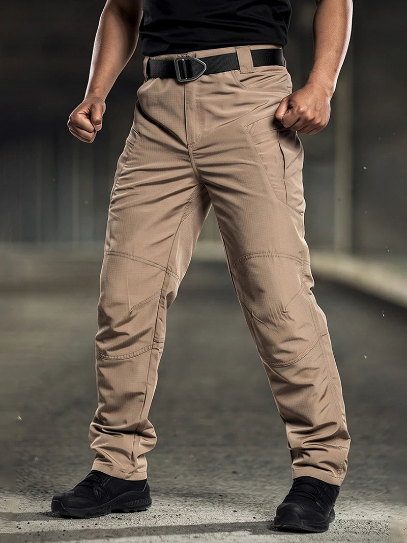 Neue taktische Cargohose für Herren, reißfeste und abriebfeste Hose mit vielen Taschen, gerader Schnitt, Arbeitshose, Outdoor-Hose für Wanderungen und Trekking. – Detail 8