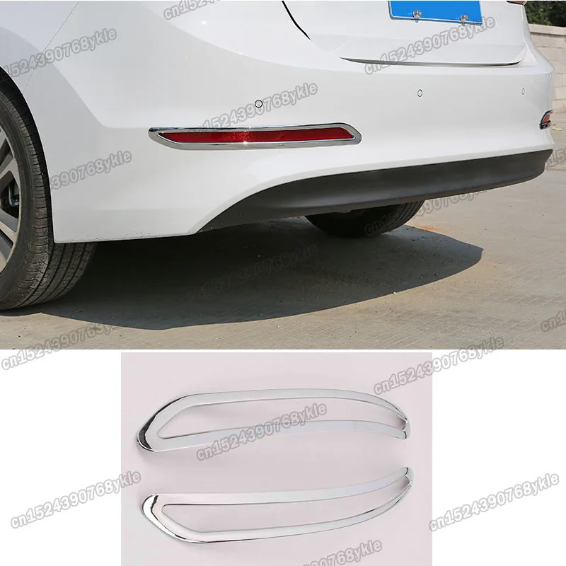 

shiny silver car rear foglight fog lamp frame trims for hyundai elantra 2016 2017 2018 2019 2020 ad avant accessories exterior