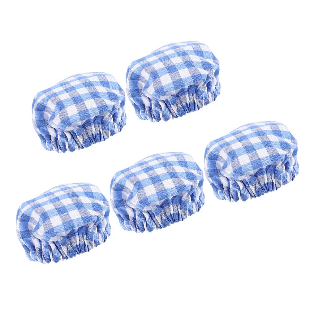 5 قطعة جرة العجين المخمر يغطي قابلة لإعادة الاستخدام القماش الزجاج جرة غطاء الخبز التخمير غطاء المطبخ واسعة الفم تعليب تخزين قبعات #2