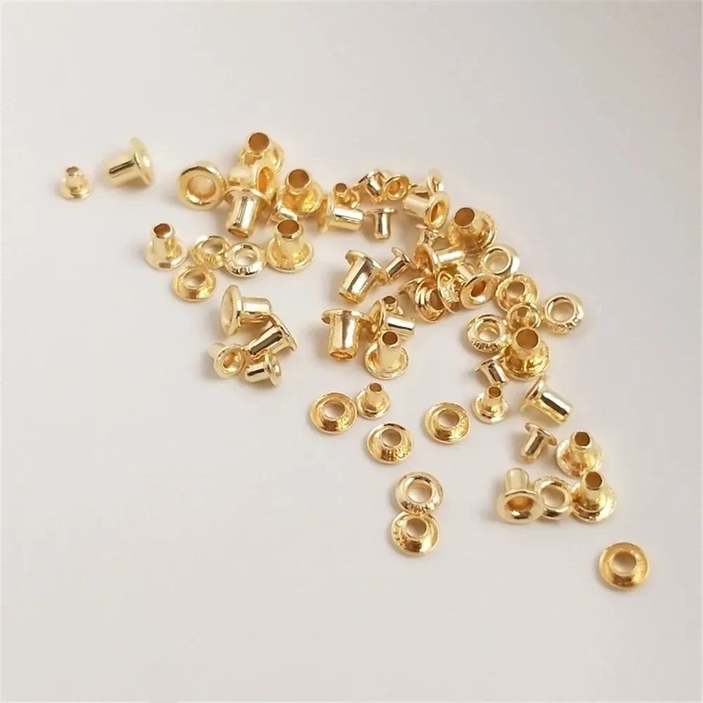 14K Gold Plated Large hole pearl patch DIY manual anti-wear plug roadpass bead hole holder accessories