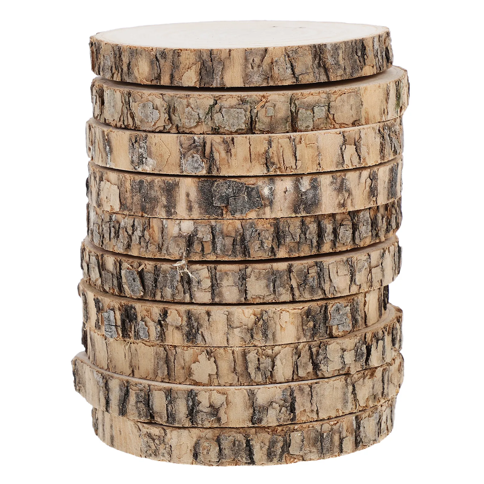 10Pcs Natural Wooden Circle Slices Rustic Round Wood Pieces for DIY Painting Crafts Home Decor Wood Circles Home Miniature Bases