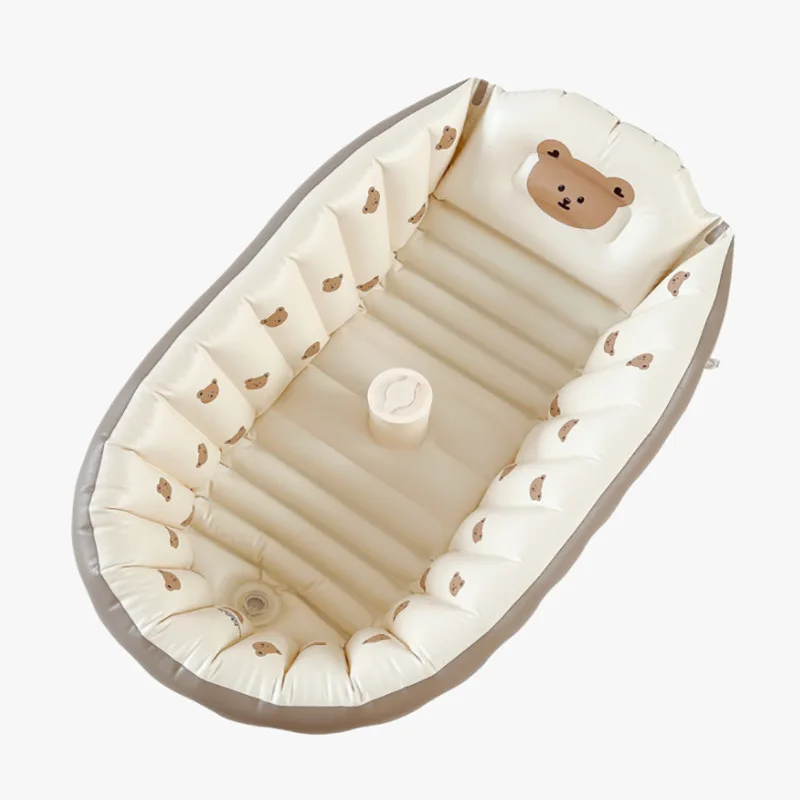 Ins-Style Aufblasbare Babybadewanne, Tragbare Kleinkind-Badewanne, Indoor-Kinder-Schwimmbecken, Heim-Kinderwaschbecken für Neugeborene