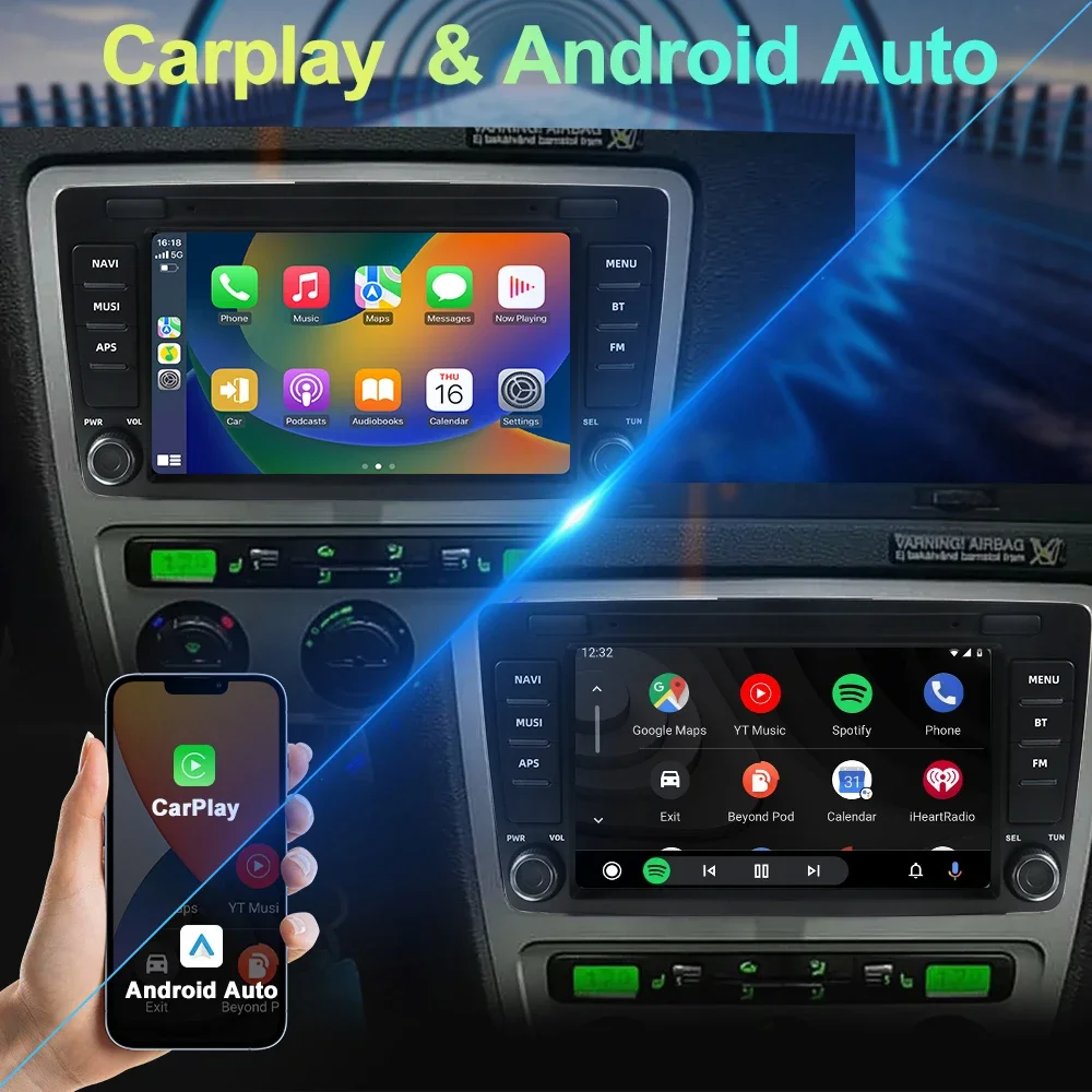 Автомобильный радиоприемник 8 дюймов, 4 + 64 ГБ для Skoda Octavia (2009-2012) Мультимедийный плеер CarPlay Android Auto