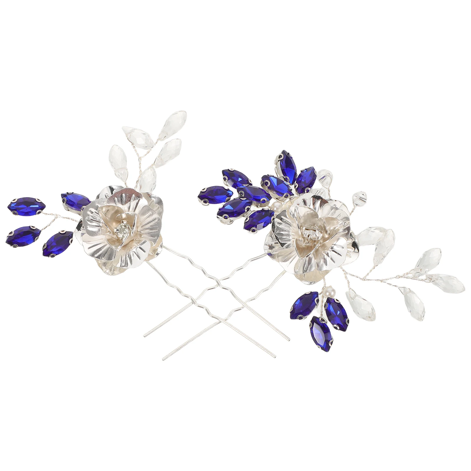 

2 шт. свадебные палочки для еды для невесты со стразами и цветами, свадебные заколки для волос в винтажном стиле, блестящие украшения для волос, легкие, надежная посадка