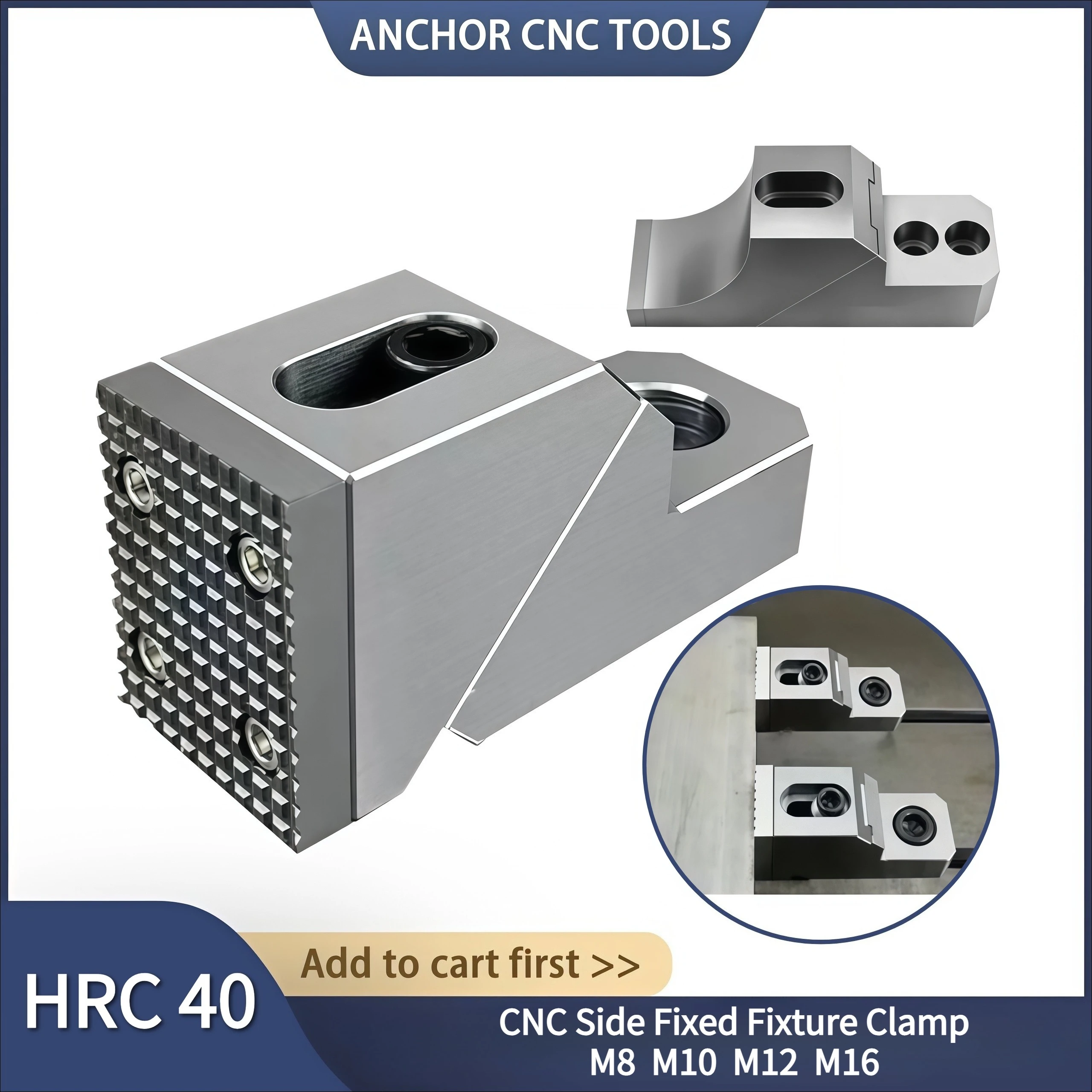 M8 M10 M12 M16 CNC Side Fixture Fixed Precision Fixtures Clamping OK Vise Frog Clamps Flat End Bench Vice Workholding Fixturing
