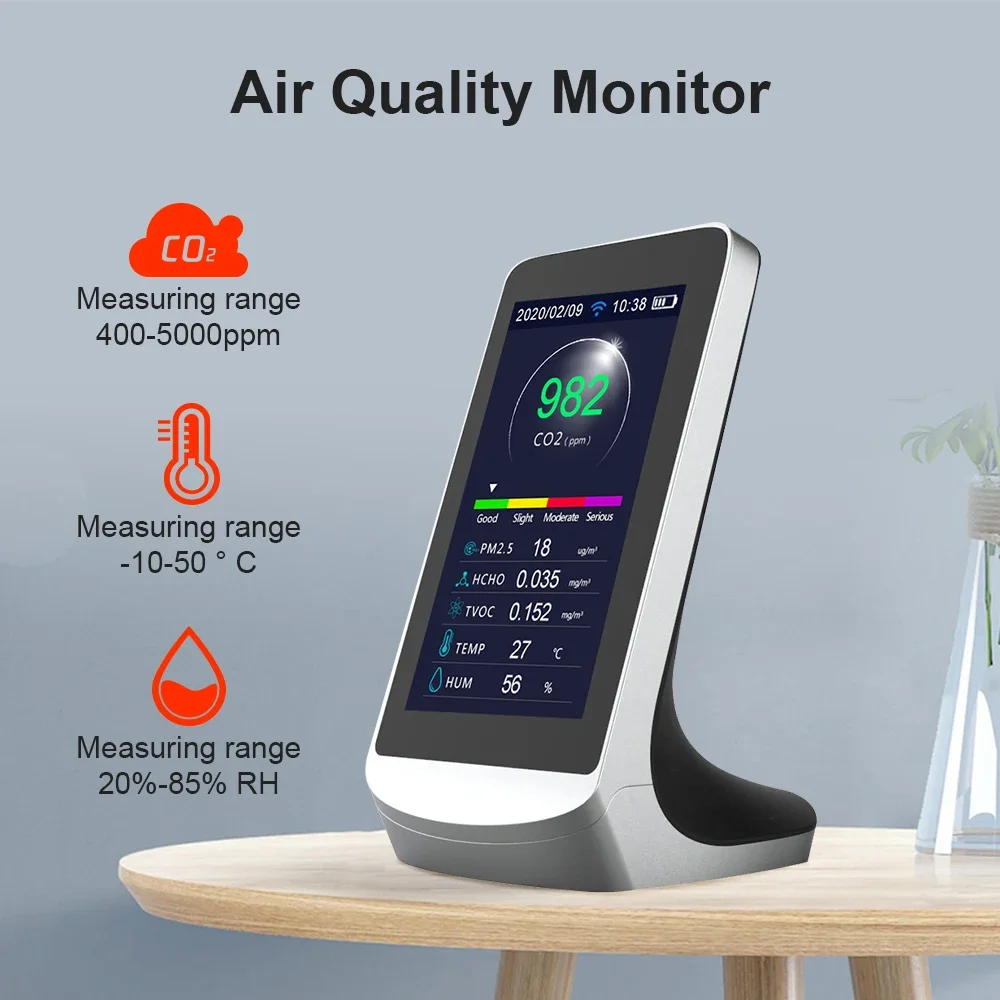 Dienmern New DM72B-WIFI Air Quality Detector Meter Sensor Wifi Data Transmission To Tuya App Real Time Monitor PM2.5 HCHO CO2