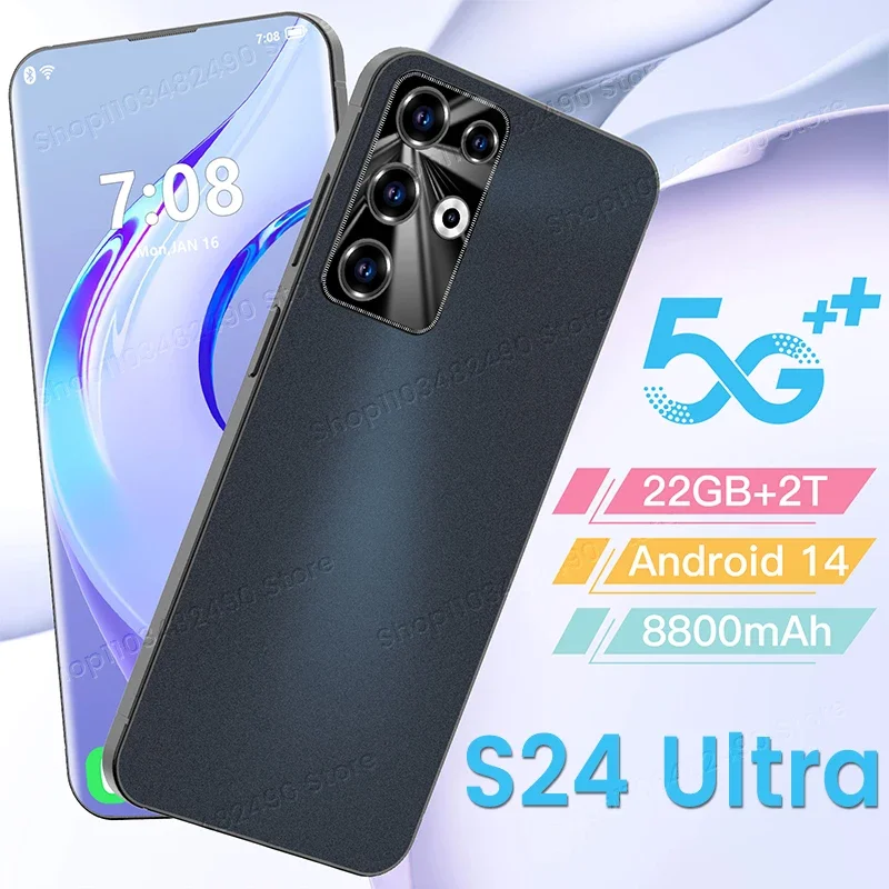 2024 New S24 Ultra Smartphone 7.3 inch Full Screen 5G Cell Phone 22GB+2TB 8800mAh Mobile Phones Global Version 10 Core Celulares