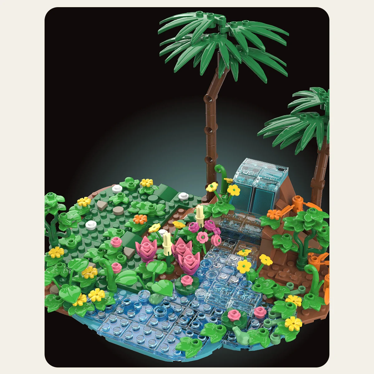 숲의 강변 브라키오사우루스 블록, 정글에서 치유의 세계를 창조하다