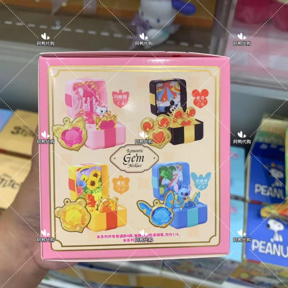 Caja ciega de la serie de gemas románticas de la colección auténtica de Disney, caja sorpresa, figura de exhibición, juguete para niña, muñeca coleccionable de moda, regalo