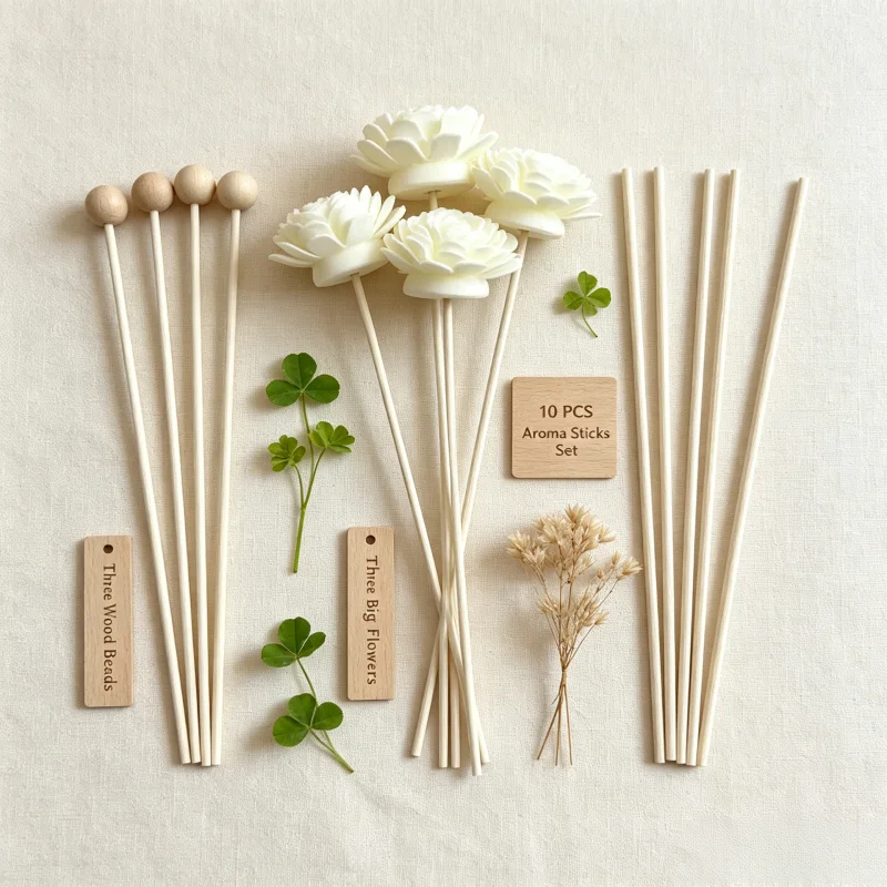 9PCS Artificial Flower Rattan Reed Fragrance Aroma Diffuser Refill Stick DIY Floral