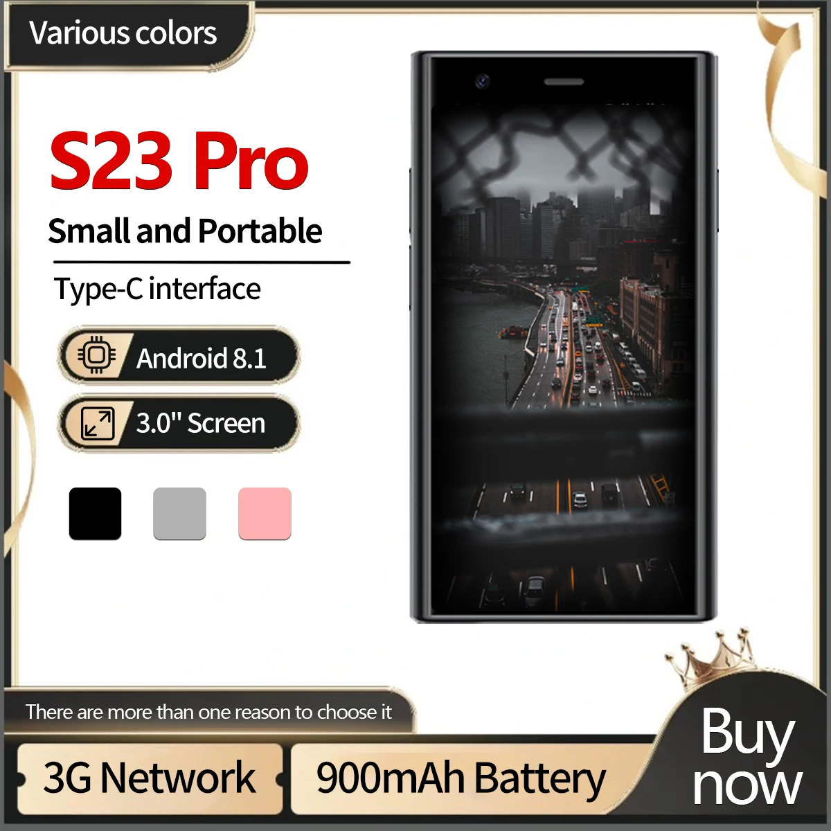 S23 3G All Network هاتف ذكي صغير 3 بوصة Android 8.1 نظام PlayStore ثنائي الشريحة وضع الاستعداد المزدوج جميع الشبكات