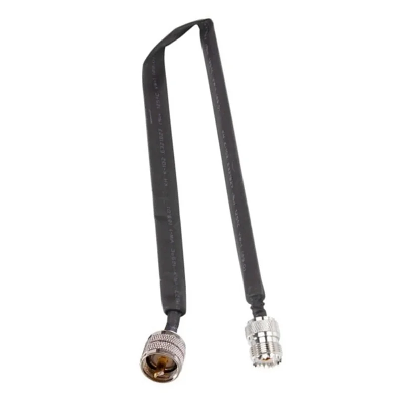 T35C Window/Door Pass Through Flat Coaxial Cable PL295 UHF Male to SO239 UHF Female 50 Ohm Coax Pigtail Extension Cord,50cm