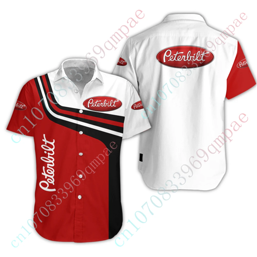 

Peterbilt Clothing Casual Shirts For Men Women 3D Button Cardigan Unisex Oversized T-shirt Anime Shirts And Blouses Custom Logo
