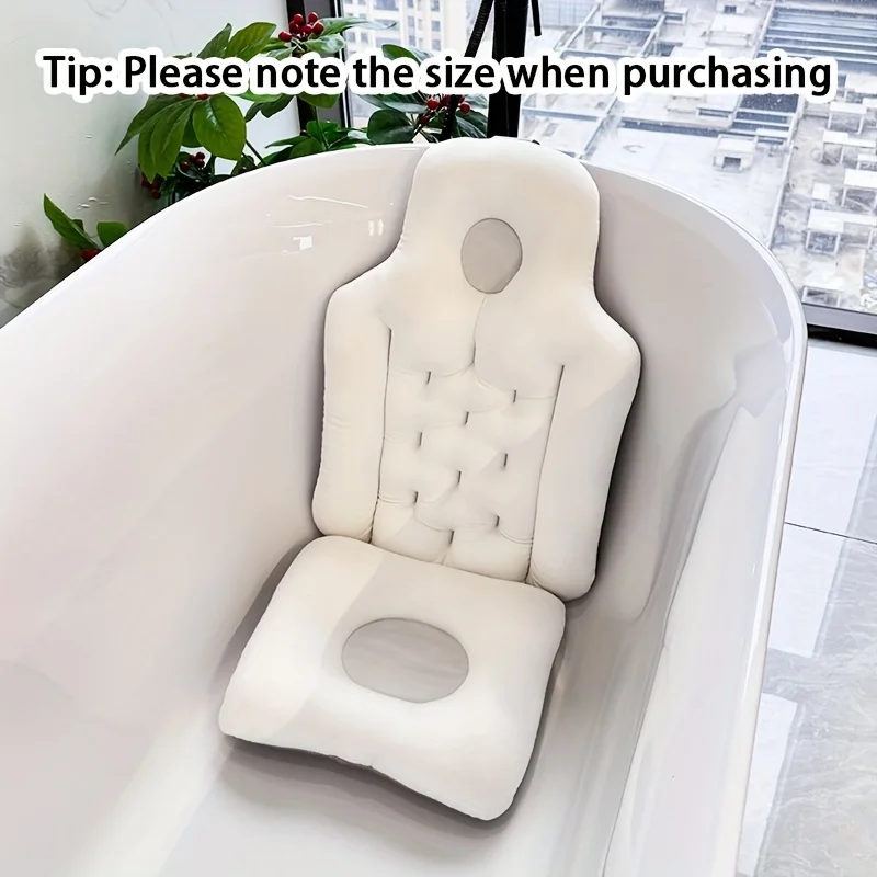 Adult Bath Mat Foldable Bathtub Mat with Backrest for Relaxing Bath Time