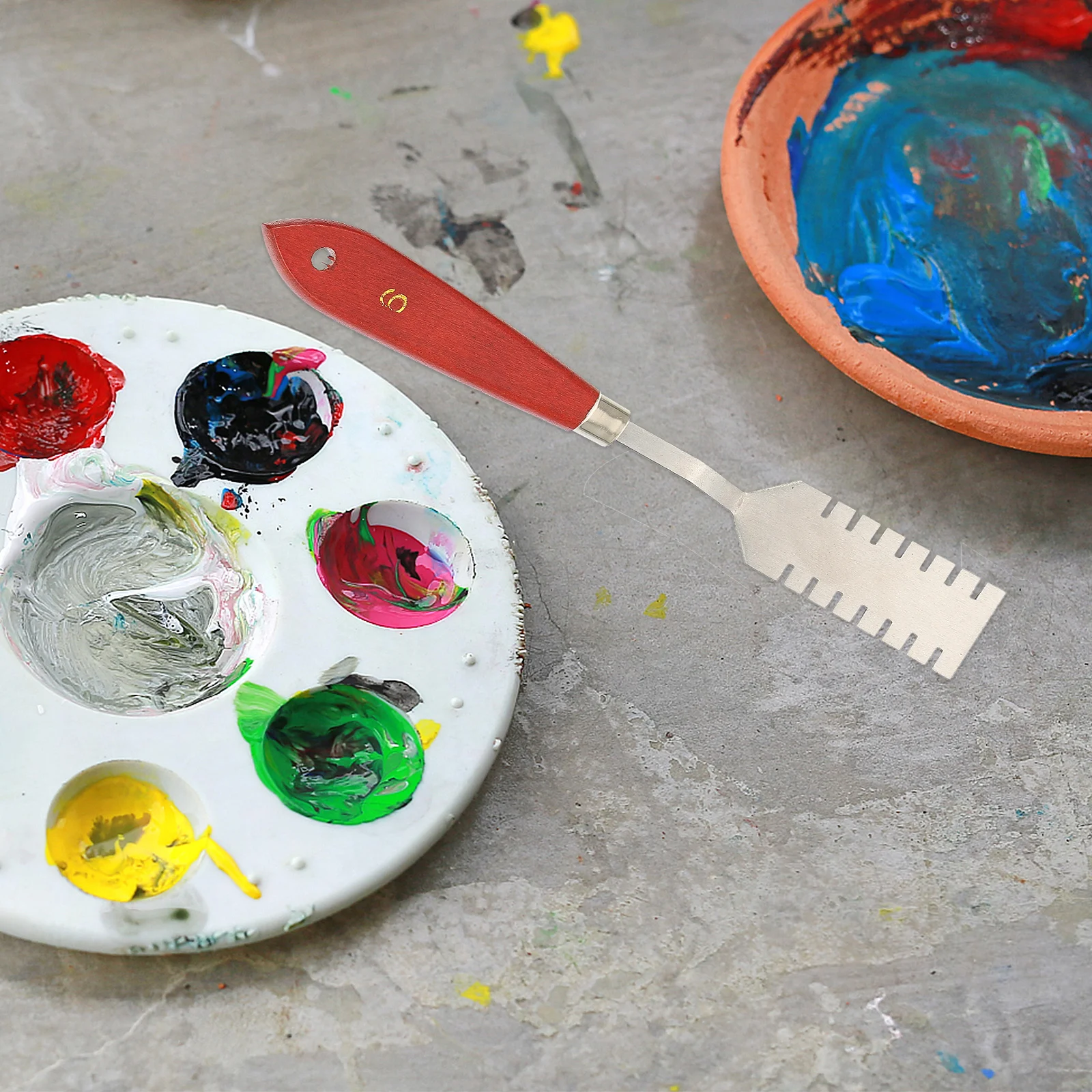 

5pcs Oil Spatulas Set Durable Painting Knife Tools For Mixing Scraping Texturing Acrylic Paste Art Supplies Pallet Scrapers