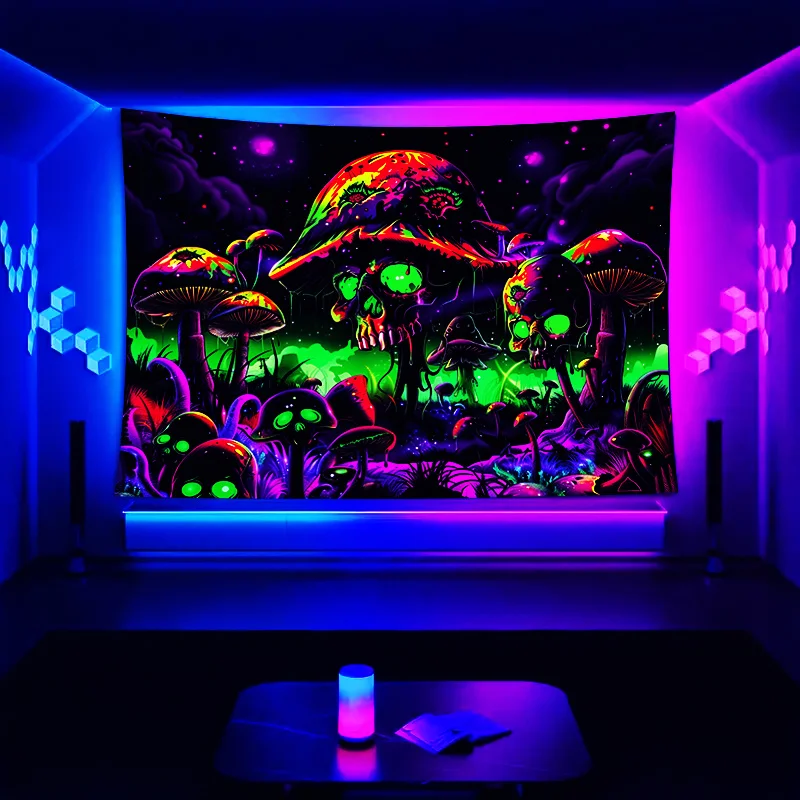 VIKAMA مخدر الجمجمة الفطر نسيج التدرج الموسيقى غرفة الحفلات مخدر موضوع فريد غرفة المعيشة ديكور #3