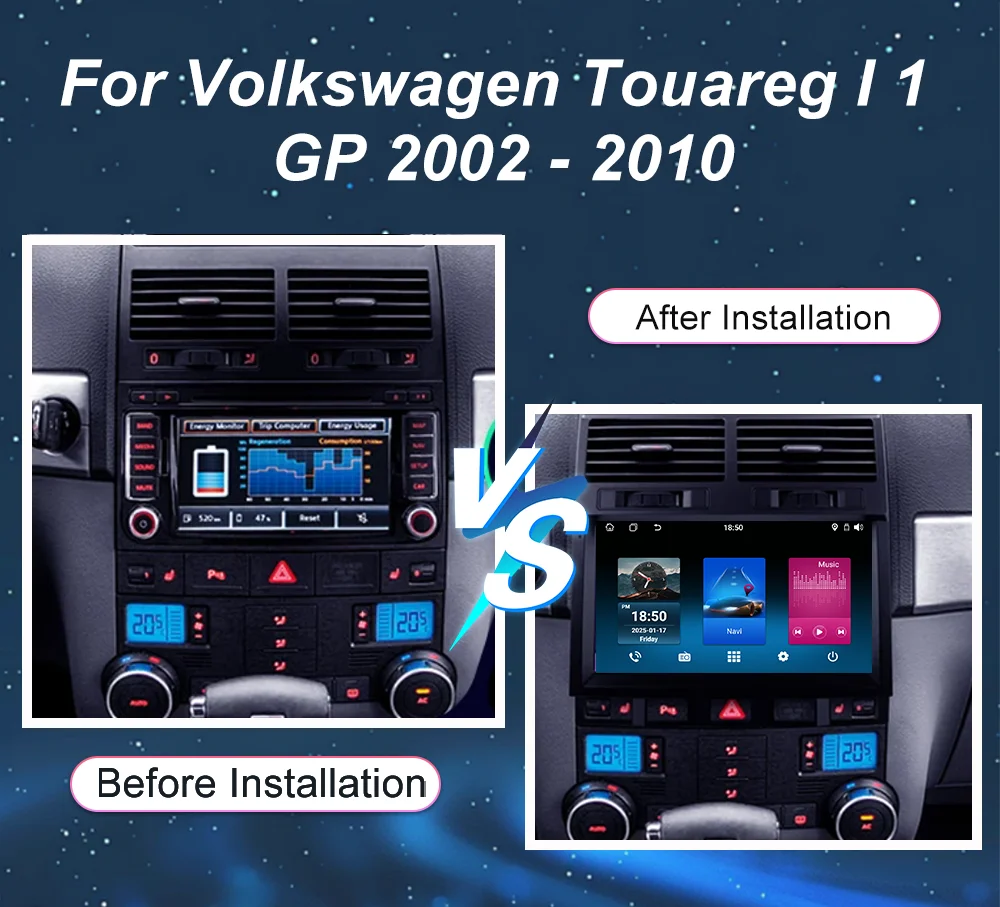 Android 15 Car DVD Carplay For Volkswagen Touareg I 1 GP 2002 - 2010 Auto Radio Stereo GPS Navigation Multimidia Player NO 2din