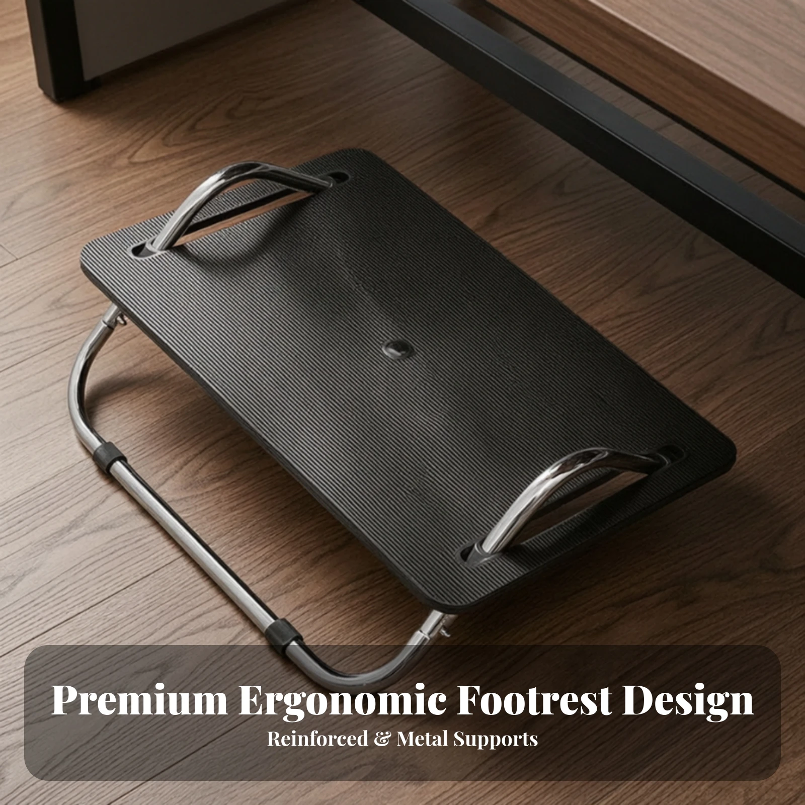 Under Desk Footrest Slim Footrest with Metal Frame Ergonomic Leg Support Stable Furniture Long-Lasting for Adults