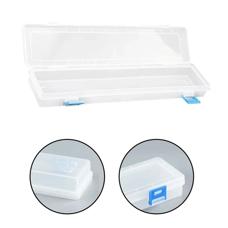 White Storage Box 33x7x3.5cm For Brushes Painting Pencils Watercolour Pen Container Drawing Tools Organizer Plastic Beading Box