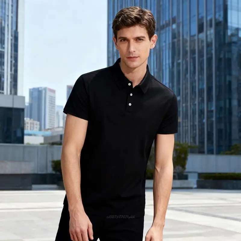 

X5XA Рубашка из полиэстера для мужчин, влагоотводящие летние топы с короткими рукавами