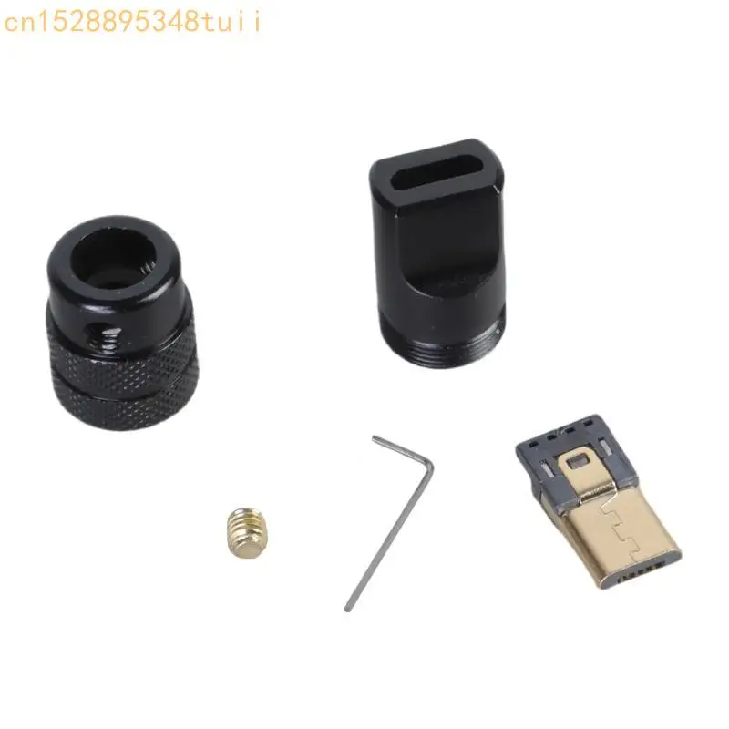 Y4QF USB 5pin Soldatura maschio Connettore in alluminio Adattatore in lega in lega per personalizzazione del cavo da 4,0 mm da
