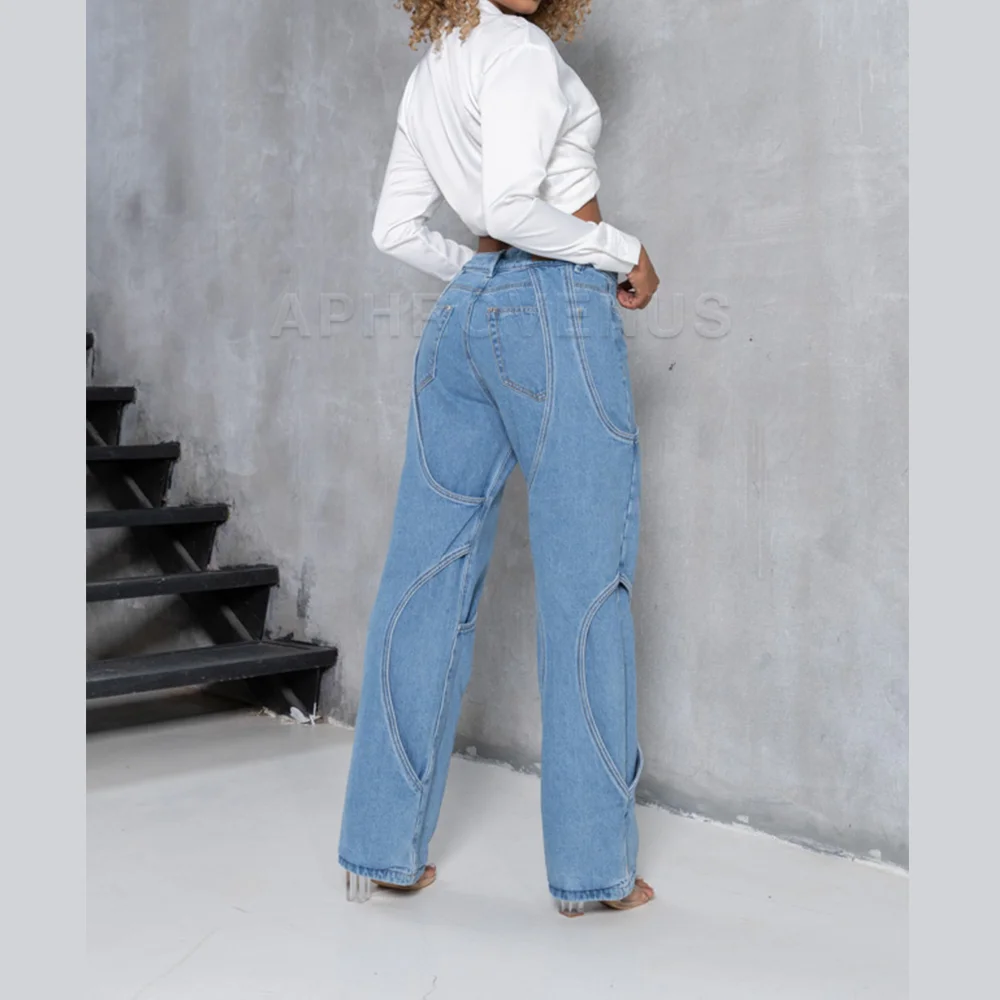 Straight Leg Wrap Hips Casual Daily Trousers Slimming High Waist Leggings for Women High Quality Long Jeans Unique Design Pants