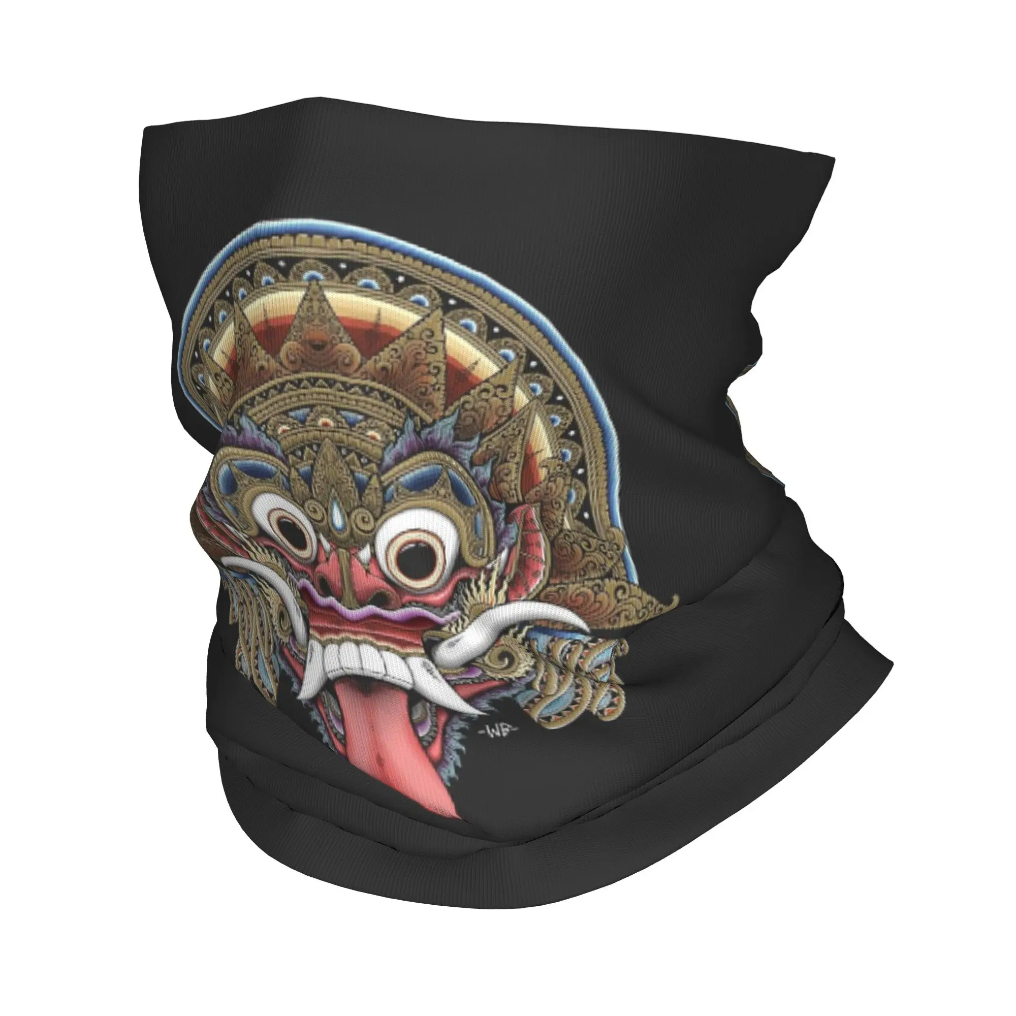 Traditional Balinese Barong Folk Bandana Neck Gaiter Printed Magic Scarf Multi-use Face Mask Riding Unisex Adult