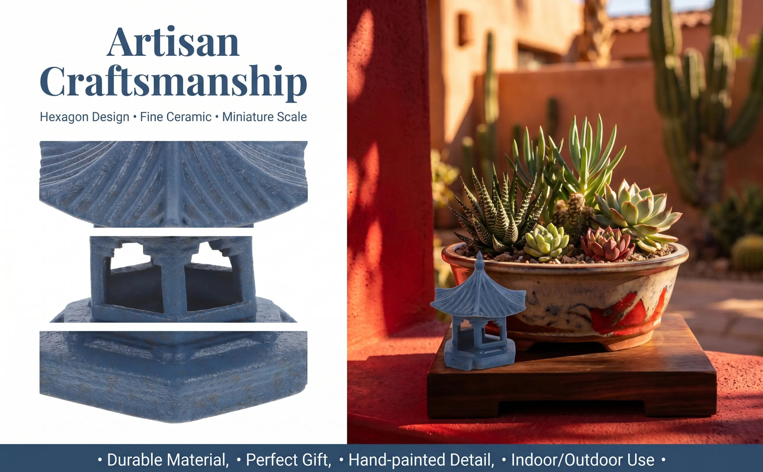 Bonsai Garden Landscape Design - 1 Adet, Yaratıcı Altıgen Tasarımlı, Minyatür