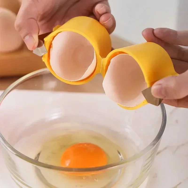 1-3PCS Egg Topper Shell Cutter Beater Raw Egg Cracker Separator Filter Egg Opener Yellow/Orange/Rose red Kitchen Baking Tools