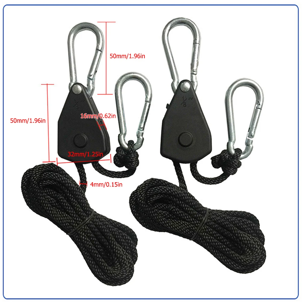 1/2/4/6/8/10/12/14/16pcs Lifting Pulley Hook 1/8 Lift Pulley Lamp Pulley Ropes Pulley 1.6M Canoe Boat Bow Stern Rope for Camping - view 6