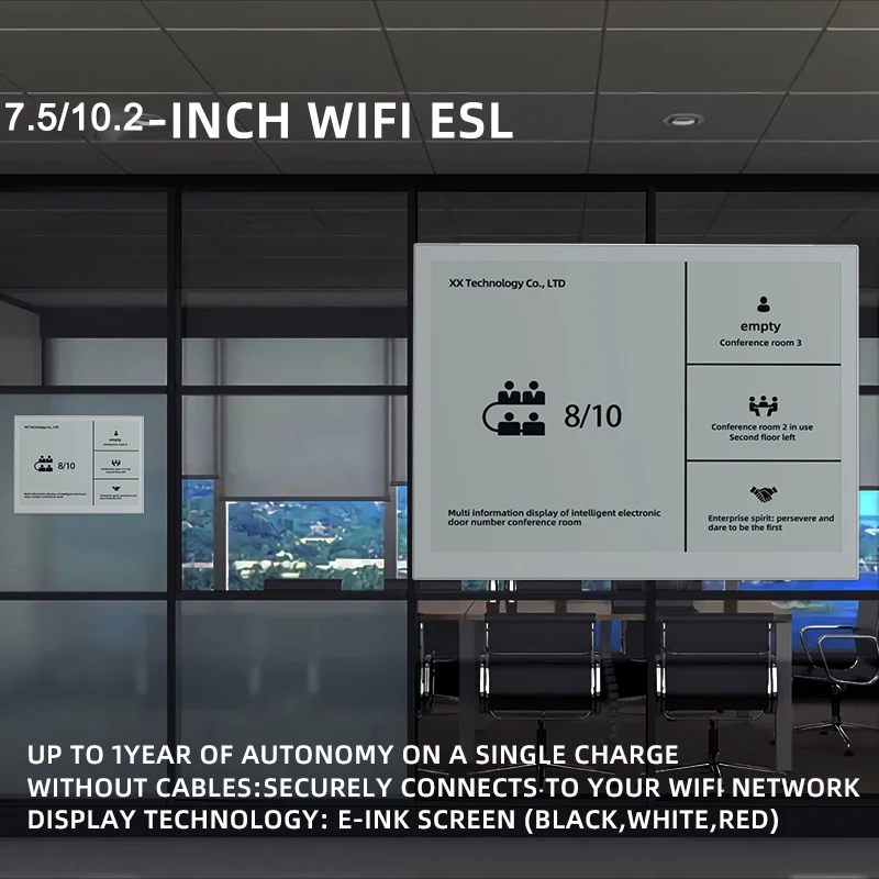 Api-Update 7.5/10.2/13.3 ''Conferentieruimte Digitale Bewegwijzering Ultradun Oplaadbaar, Draadloos Elektronisch Planklabel