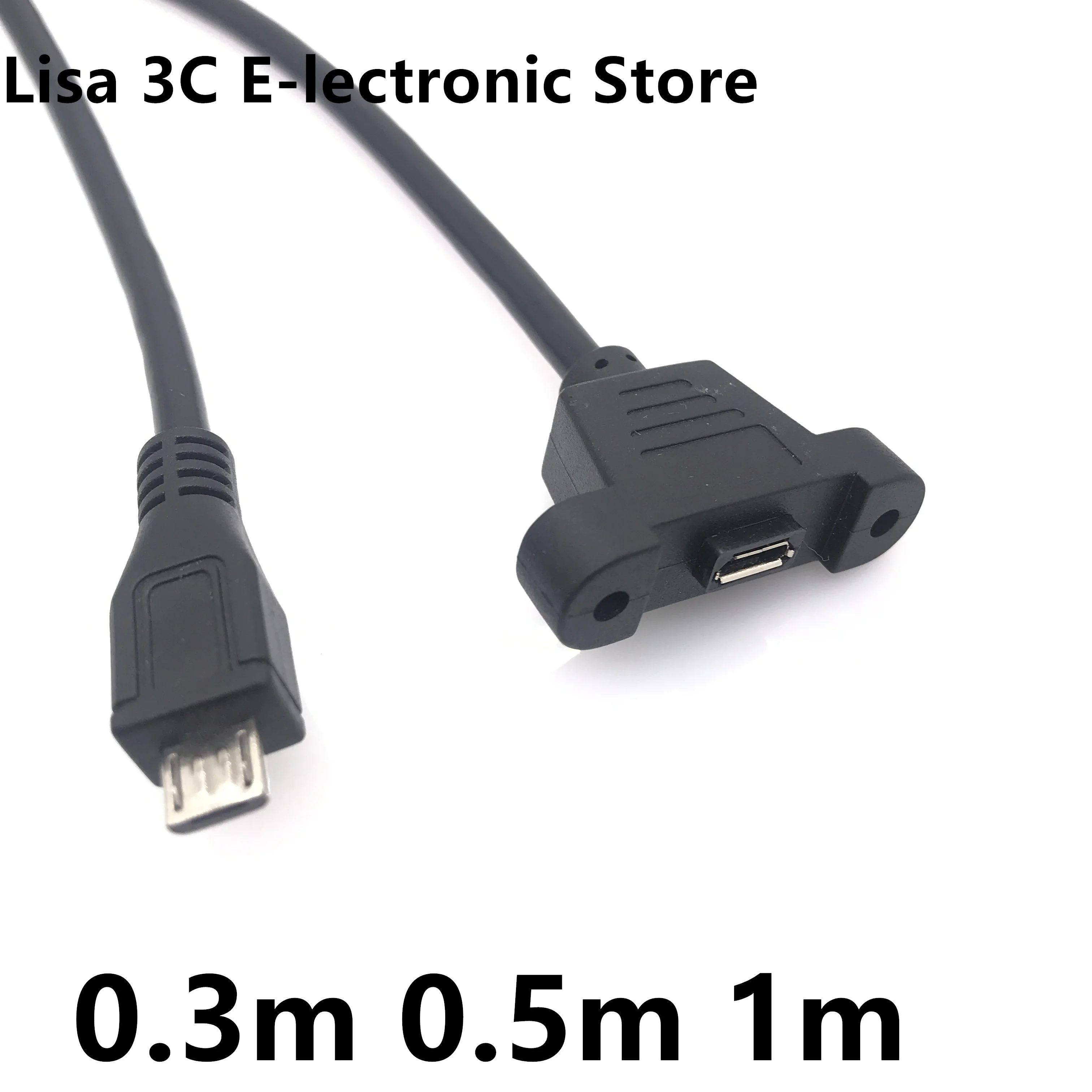 

5-контактный Micro USB 2.0 Тип B штекер-гнездо удлинитель для передачи данных кабель с винтовым замком для монтажа на панели 0,3 м/0,5 м/1 м
