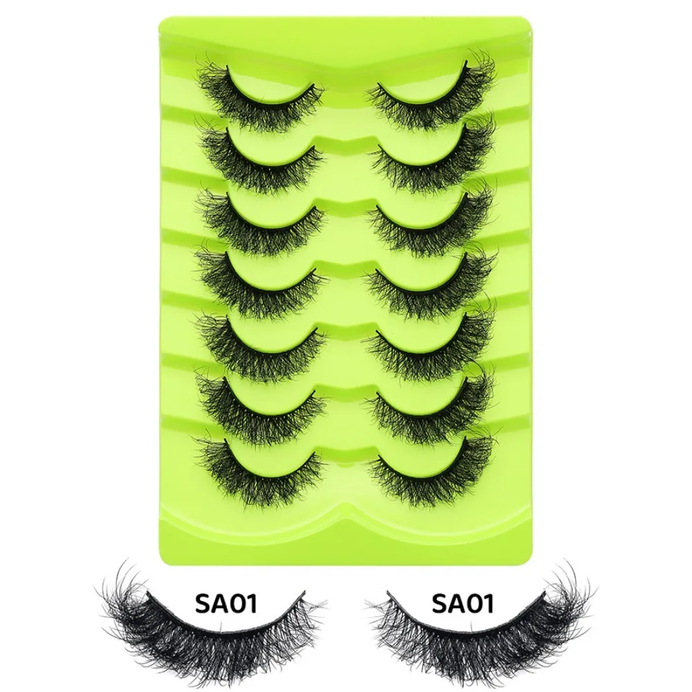 ขนตาปลอมแบบ 7 คู่ พร้อมแถบกาวเจลลี่ สำหรับคอสเพลย์อนิเมะ ไม่ต้องใช้กาว ขนตาปลอม 3 มิติ แบบธรรมชาติ อุปกรณ์แต่งหน้า DIY