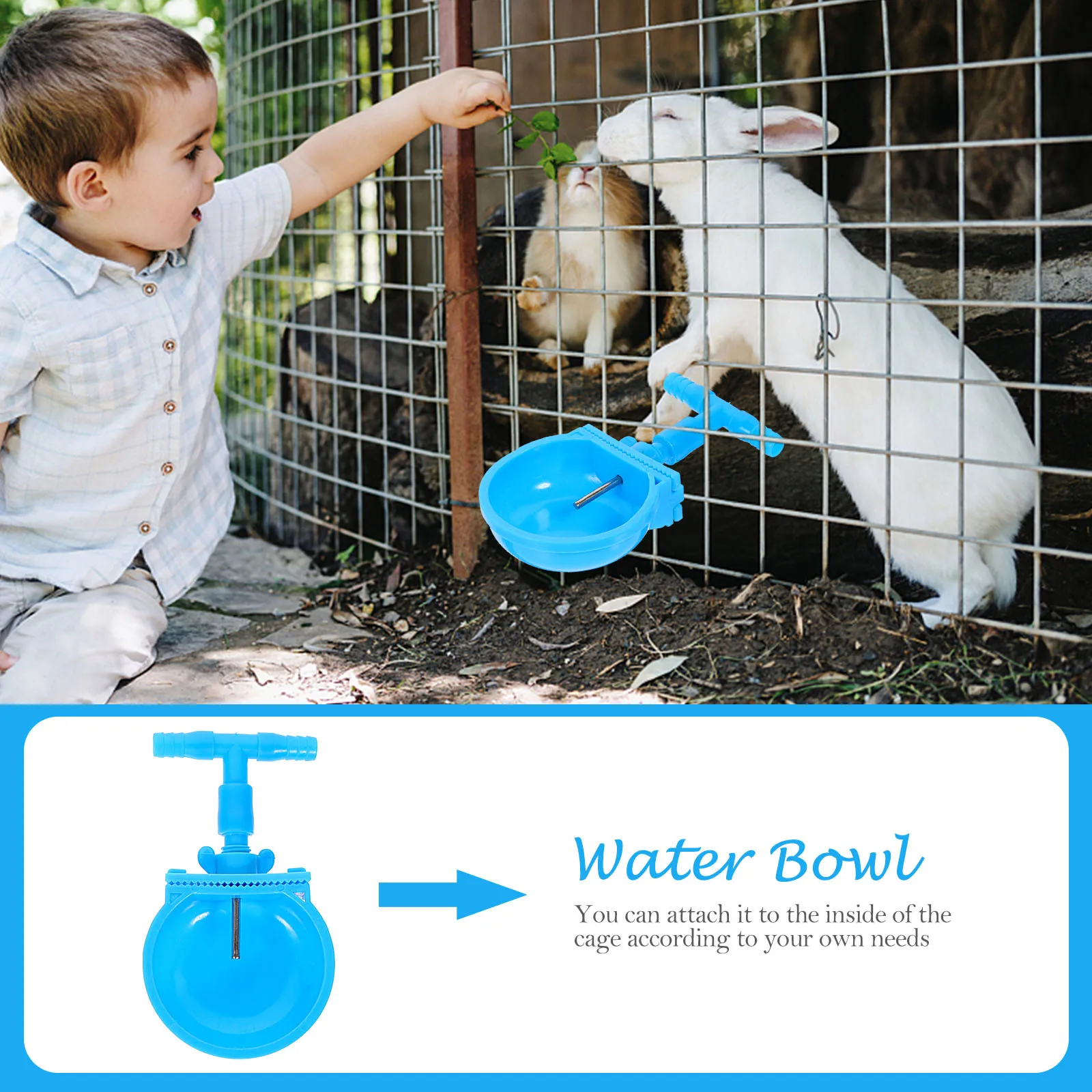 

4Pcs Rabbit Drinking Bowls Plastic Large Capacity Cage Mounted Durable Pet Water Containers Easy Use Automatic Feeder