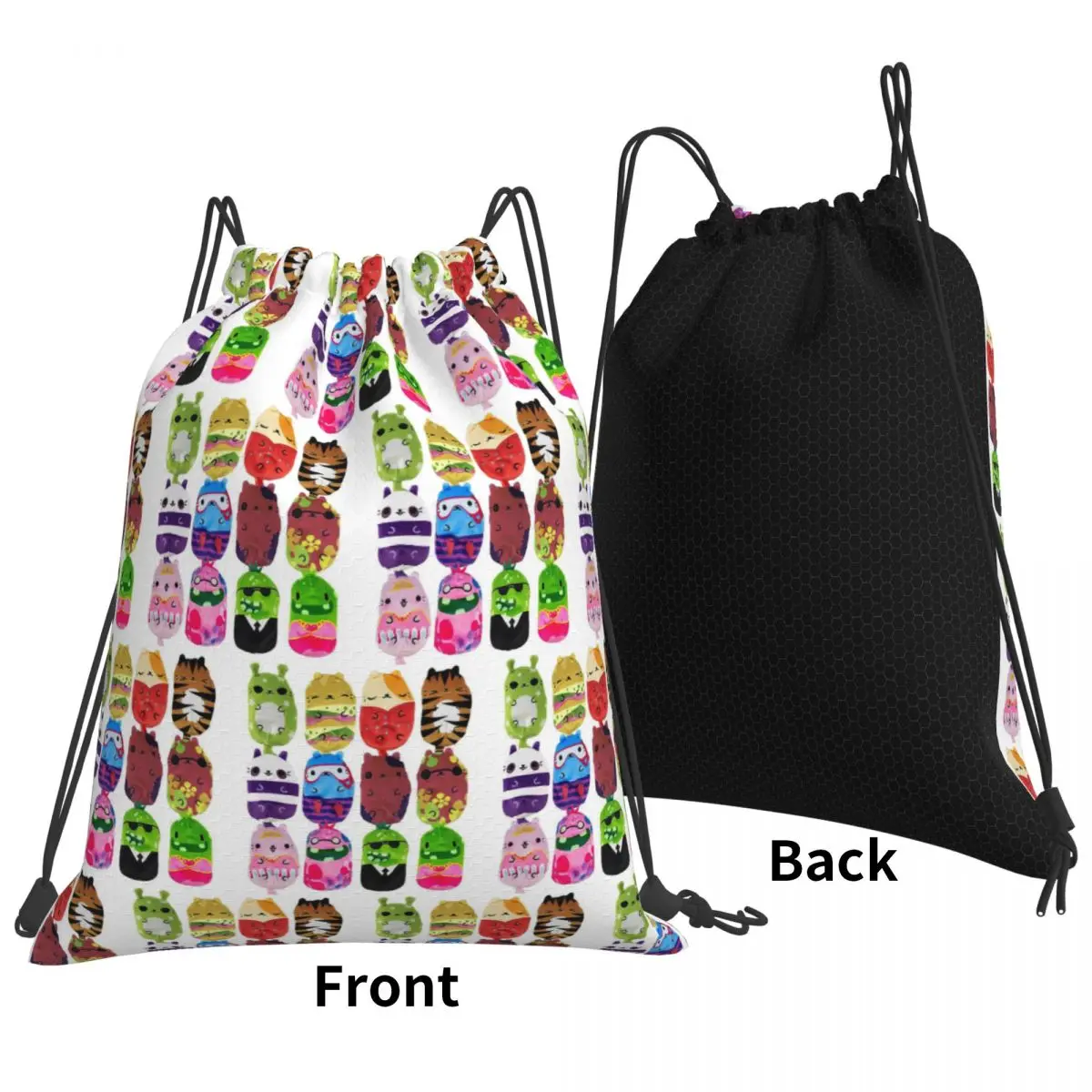 القطط مقابل المخللات 12 حزمة حقائب الظهر أزياء الرباط حزمة جيب حقيبة التخزين أكياس الكتب للمدرسة رجل امرأة