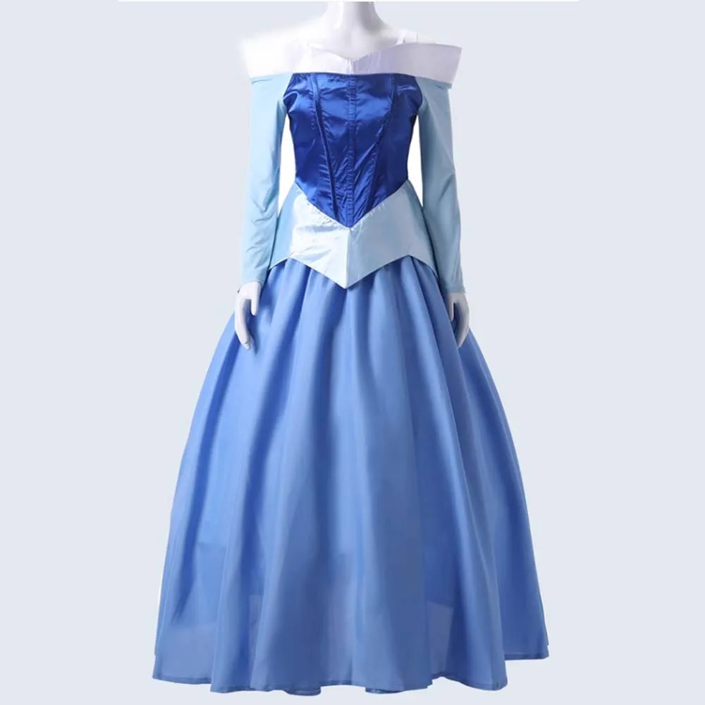 Custom Made Aurora Princess Cosplay Costume Blue Dress For adult Girl Women Halloween Party Costume Dress