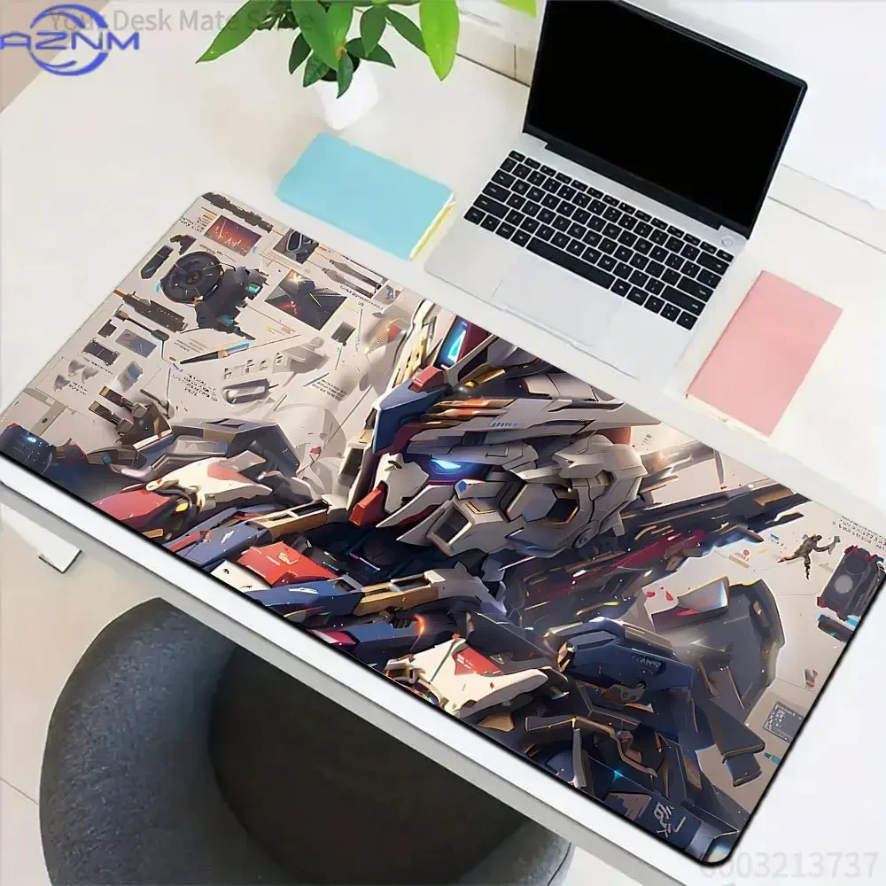 Anime Sci-fi Mecha Blueprint Mouse Pad, Rubber Non Slip Gaming Desk Mat, Detailed Robot Schematic Art Mouse Pad for Desktop Game