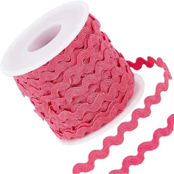 27yard/25m Rick Rack Trim Ribbon Deep Pink Wave Sewing Bending Fringe Trim 5mm/0.2 inch for DIY Sewing Crafts Wedding Bridal