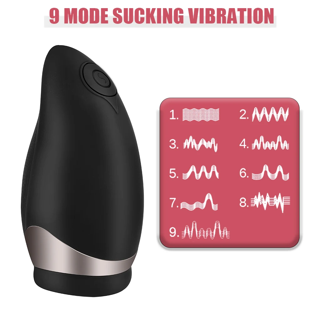 Heated Male Masturbator Artificial Mouth Blowjob Sucking Vibrator For Men Penis Pump Cock Exerciser Oral Sex Toy Erotic Products