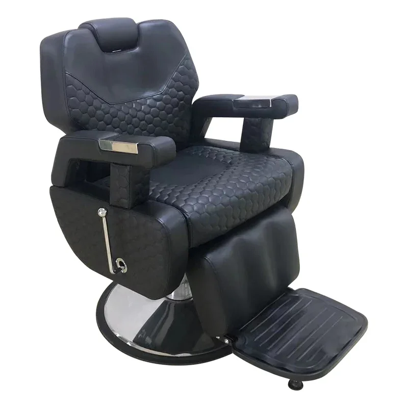 

-2024new Hydraulic Beauty Salon Hairdressing Professional Black Barber Chairs For Barbershop Metal Salon Furniture