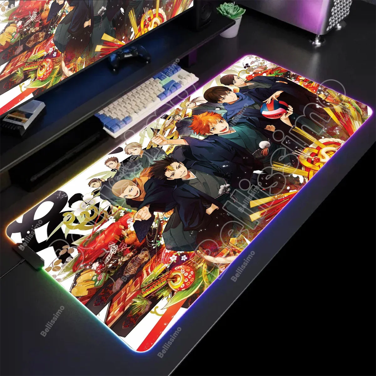 

Коврик для мыши Haikyuu Настольный коврик RGB Аксессуары для ПК Коврик для мыши 900x400 Компьютерный стол Большой коврик Xxl Аниме Pk Control RGB Коврик для мыши