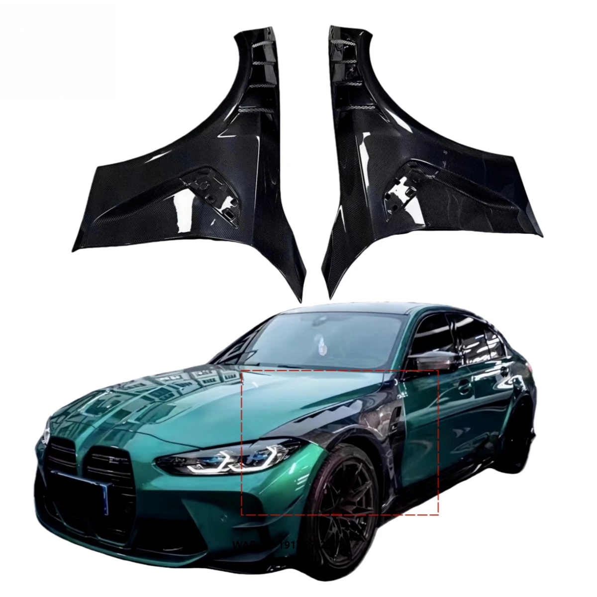 

ForBMW M3/M4 G80/G82 Upgrade Carbon Fiber Front Fender Body Kit Bumper Open Fender Body Kit